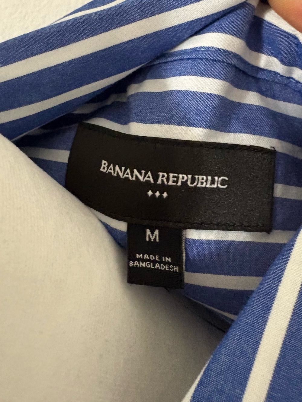 Banana Republic Blue and White Striped Button-Front Shirt Dress with Belt - Picture 5 of 5